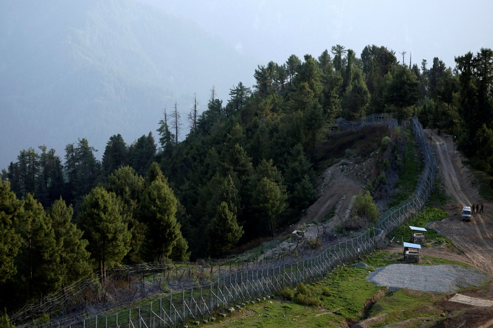 278414 Fencing along the Line of Control (LoC) between India and Pakistan is pictured during a tour organised by the Indian Army for visiting journalists in north of Indian Kashmir, May 19, 2025. — Reuters pic