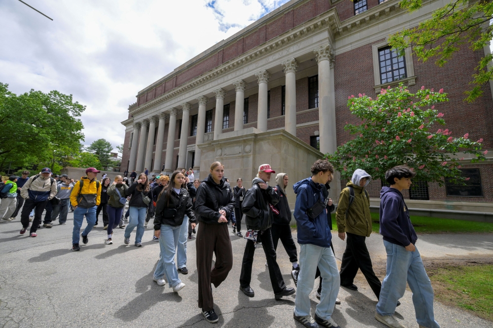 278977 Students from Quebec, Canada tour the campus of Harvard University in Cambridge, Massachusetts, U.S., May 23, 2025. — Reuters pic