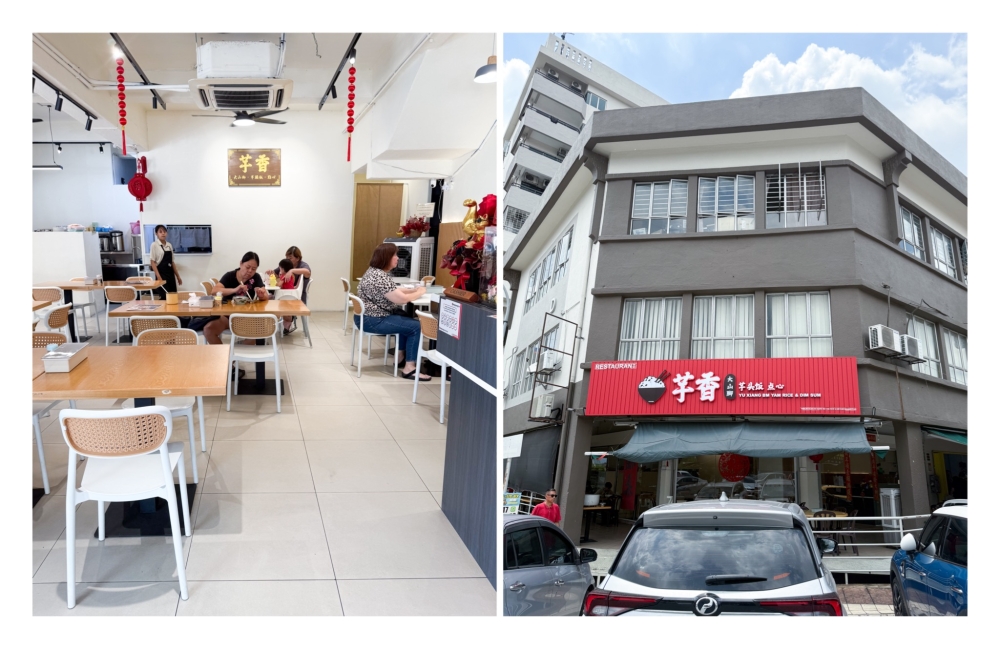 279087 Dining inside (left) the restaurant is comfortable with the air conditioning and one can spot the corner restaurant (right) the moment you turn into the road. — Pictures by Lee Khang Yi