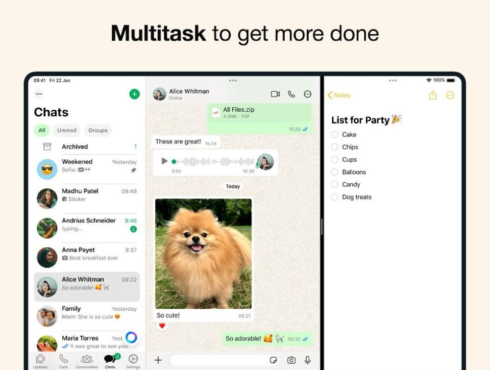279575 You can now use WhatsApp while multitasking.