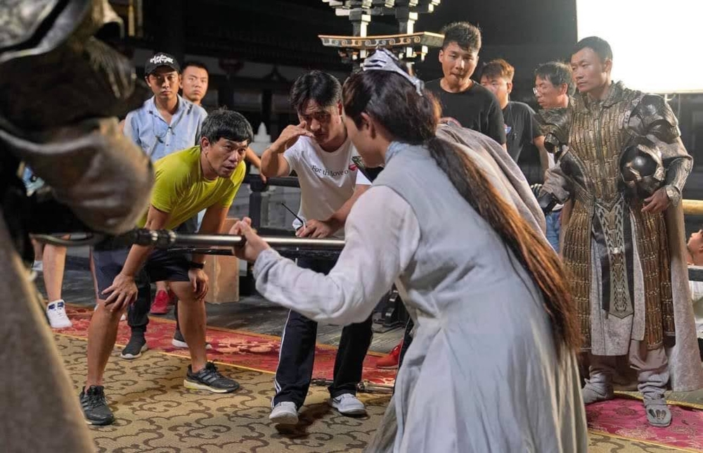 Malaysian cinematographer Stephen Chua (in shorts) on set for a Chinese epic drama shoot in China. — Picture courtesy of Stephen Chua