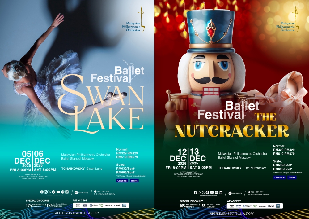 The 2025 concert season will conclude with a two-weekend Ballet Festival, featuring ‘Swan Lake’ and ‘The Nutcracker’ respectively. — Picture courtesy of the Malaysian Philharmonic Orchestra