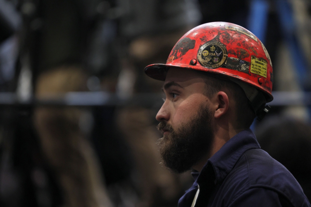 280021 Steel worker Hunter Piper listens as US President Donald Trump delivers remarks at U.S. Steel Corporation-Irvin Works in West Mifflin, Pennsylvania May 30, 2025. — Reuters pic