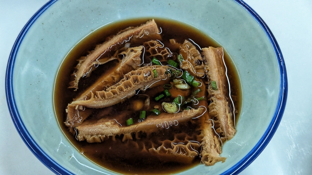 Honeycomb tripe has a delightfully spongy texture. — Picture by Ethan Lau