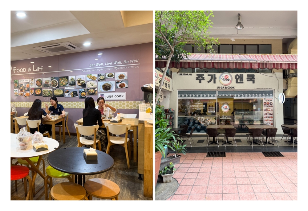 Every time I visit, I see regulars enjoying the food (left) at Ju Ga & Cook (right) hidden inside Plaza Damas. — Picture by Lee Khang Yi