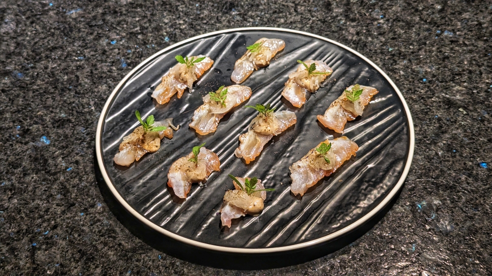 Dry aged sashimi with ‘garam masala’ aioli, one of the more unique flavour profiles. — Picture by Ethan Lau