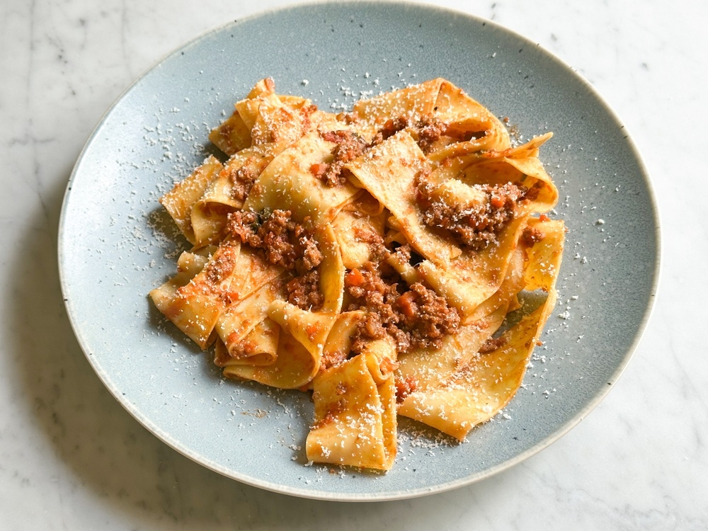 271434-2 Pappardelle All’uovo are silky ribbons cooked with Bolognese sauce from Mauceri. — Picture by Lee Khang Yi