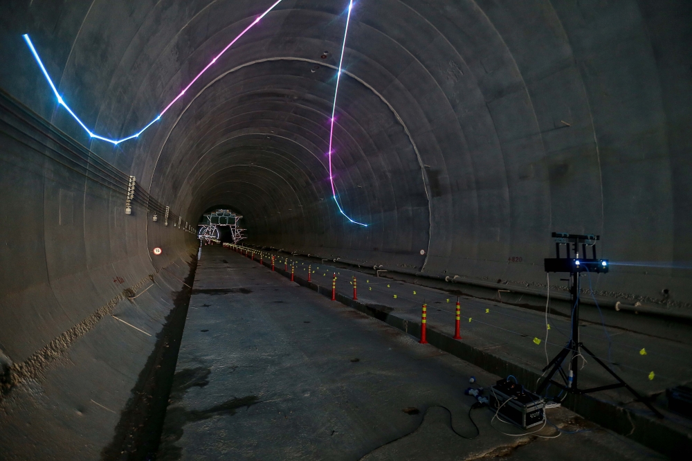 A general view of the tunnel which can be seen during the ECRL Gombak Tunnel Breakthrough Ceremony here at Gombak. — Picture by Sayuti Zainudin