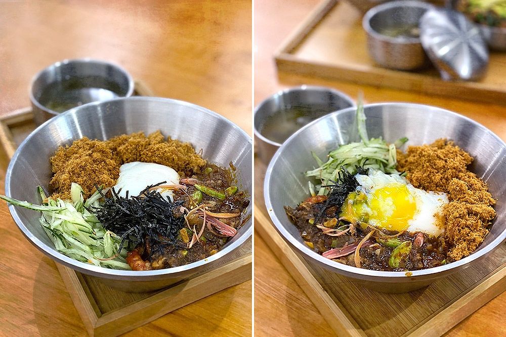 272084 Sambal Petai Prawn Onsen Egg Rice. — Picture by CK Lim