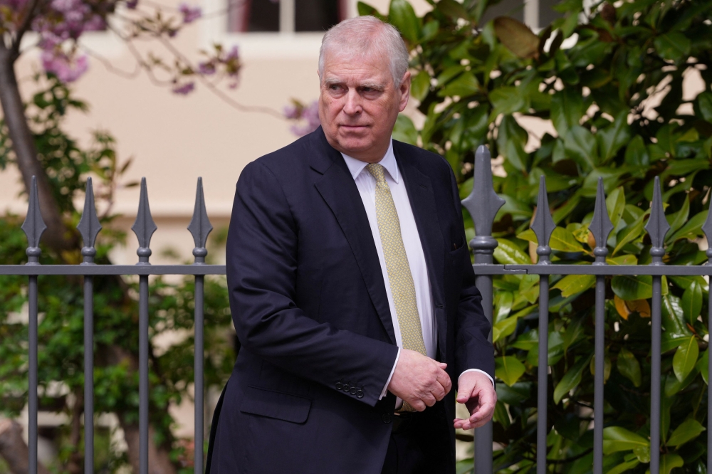 Prince Andrew, Duke of York, looks on as he leaves after attending the Easter Matins Service at St. George’s Chapel, Windsor Castle, in Windsor April 20, 2025. — Reuters pic