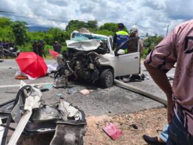 Damaged vehicles are seen at the site of a fatal accident near Padang Besar on April 20, 2025. — Picture from Facebook/Info Kemalangan dan Bencana