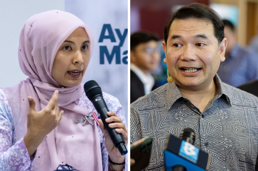 275649-1 File picture of Nurul Izzah Anwar (left) speaking at Townhall Pengundi Muda at Metal Bees, Sunway Damansara Technology in Petaling Jaya on October 8, 2022; Economy Minister Datuk Seri Rafizi Ramli attending the engagement session for the 13th Malaysia Plan (13MP) with the Chamber of Commerce and industry players from the pharmaceutical and chemical, digital, machinery and equipment, and agri-food sectors in Putrajaya, January 16, 2025. — Picture by Firdaus Latif/Bernama
