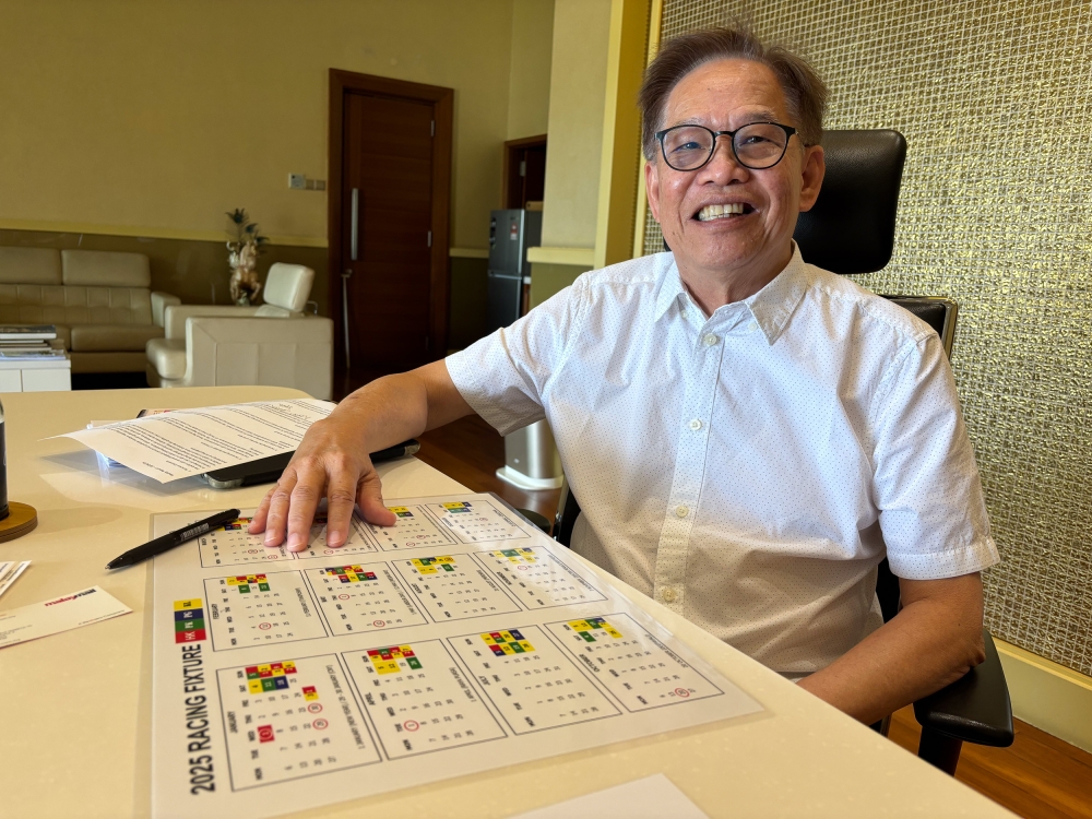Perak Turf Club chairman Datuk John Lim speaks to Malay Mail in Ipoh, Perak on May 7, 2025. — Picture by John Bunyan.