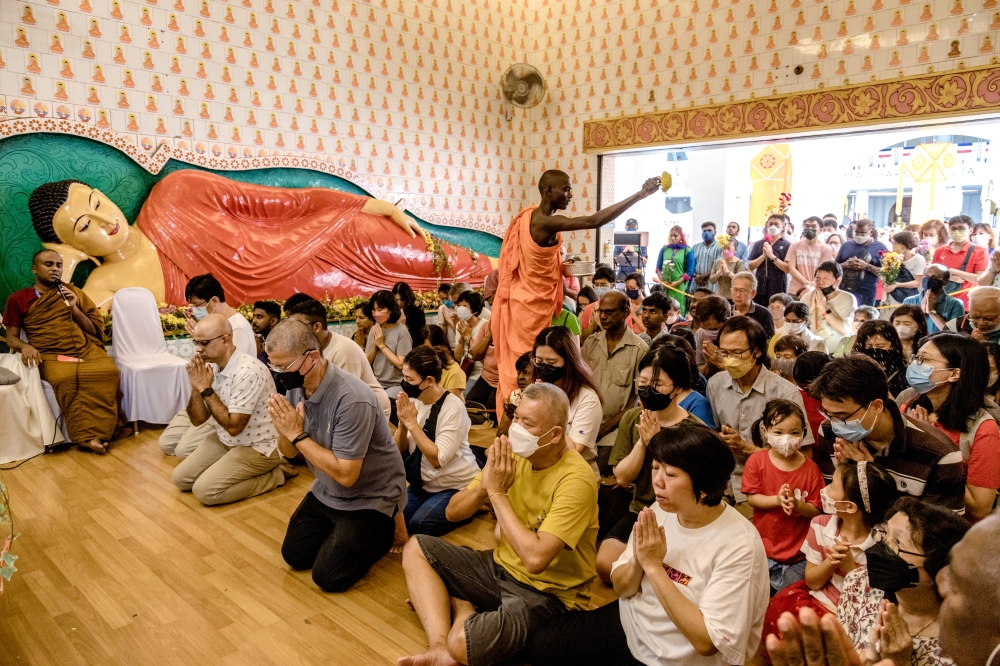 276315 Buddhist devotees during the Wesak Day celebration at Buddhist Maha Vihara Temple in Brickfields, Kuala Lumpur on May 4, 2023. — Picture by Firdaus Latif