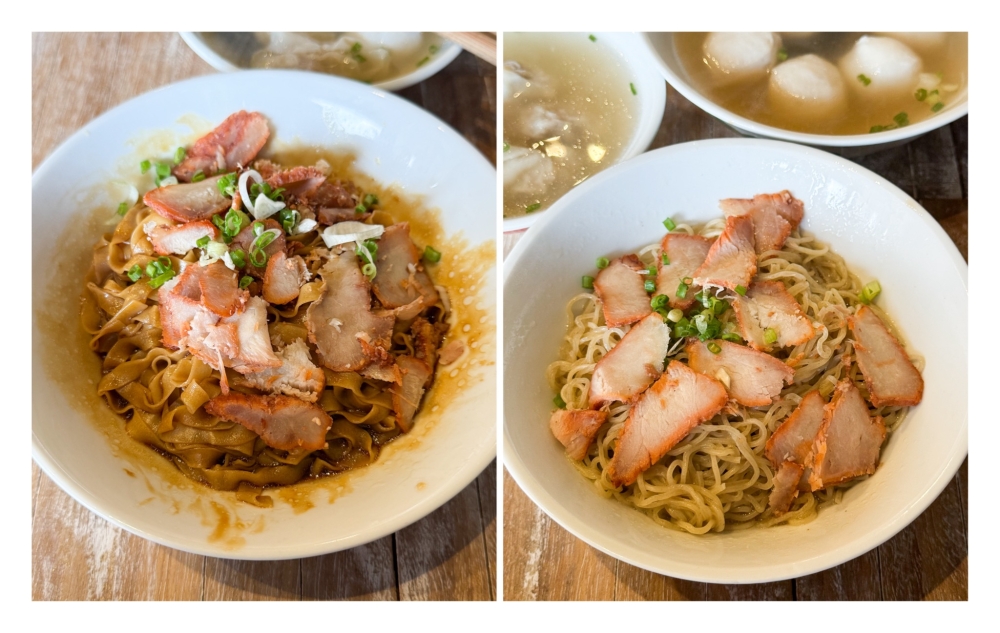 277160 The black sauce (left) is the closest to the KL style with a more restrained sweetness while the white sauce noodles (right) may not look much but one can smell the mixture of lard and sesame oil. — Pictures by Lee Khang Yi
