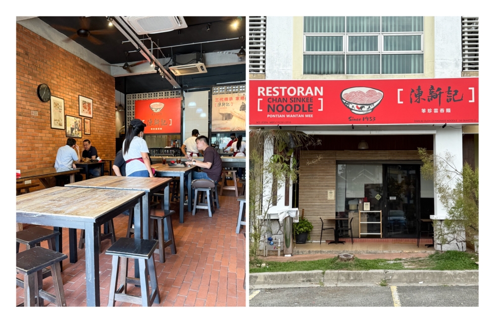 277164 This new home for the restaurant has a modern, minimalist look (left) so find the place with this signage (right) near to Makantime. — Pictures by Lee Khang Yi