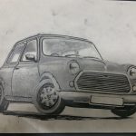 Pencil Drawing of MINI CLassic. Traced from a picture found on the internet while browsing for porn by Jackson Oh