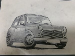 Pencil Drawing of MINI CLassic. Traced from a picture found on the internet while browsing for porn by Jackson Oh